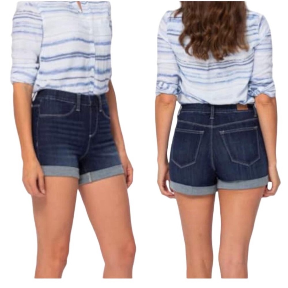 Judy Blue Pull On Shorts High Waist Rolled Cuff Size S.